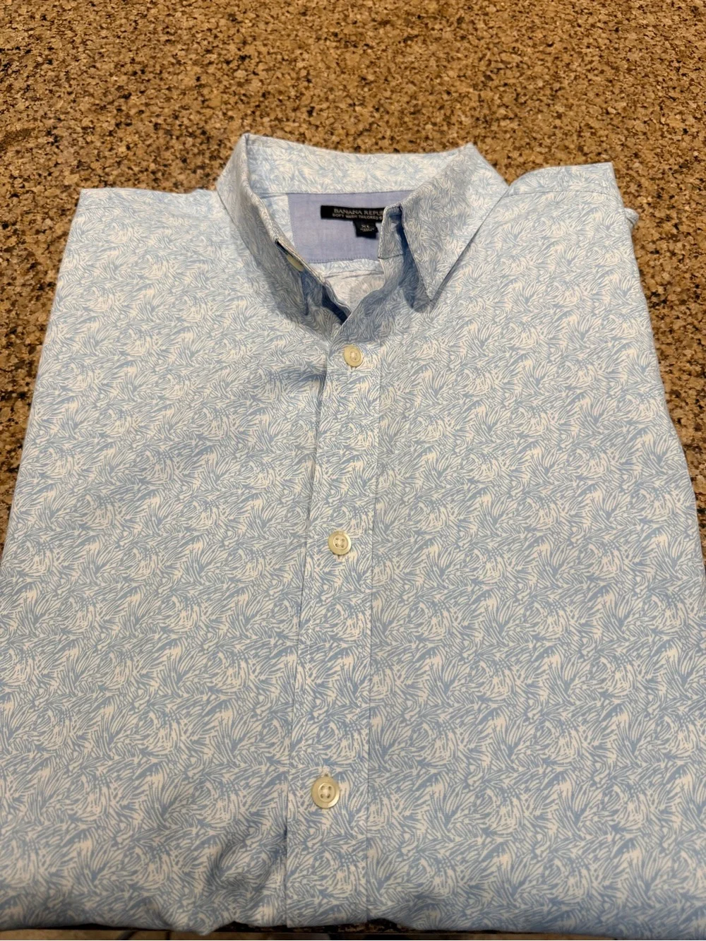 Banana Republic Light Blue Printed Button-Down Shirt